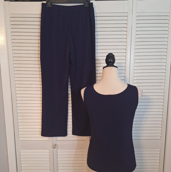 Chicos Easywear Navy Sleeveless 2 Pc Tank Pant Set Sz 0 1 Short *V - Picture 6 of 8